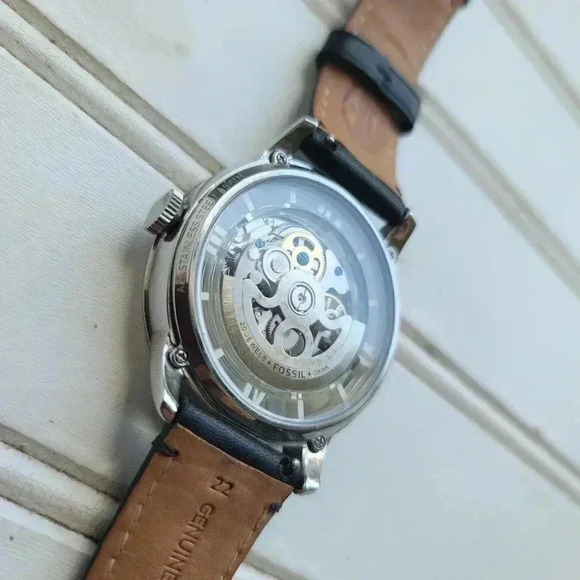 FOSSIL Mens Automatic Wrap Chronograph Watch ME3041 Leather Band Self-Winding - Picture 9 of 13